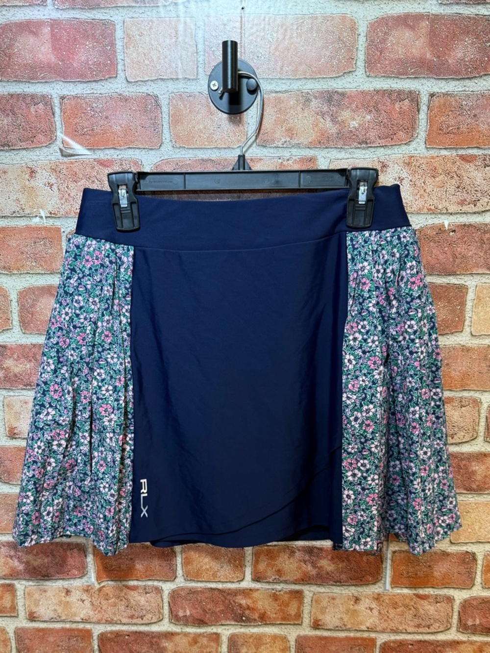 Women's Navy Floral Pleated Golf Skort